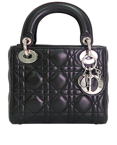 Mini Lady Dior, &pound;2,200, Handbags, Black, Lambskin Leather, Front view